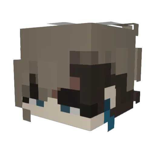 d4ntte Minecraft avatar head, 3D render