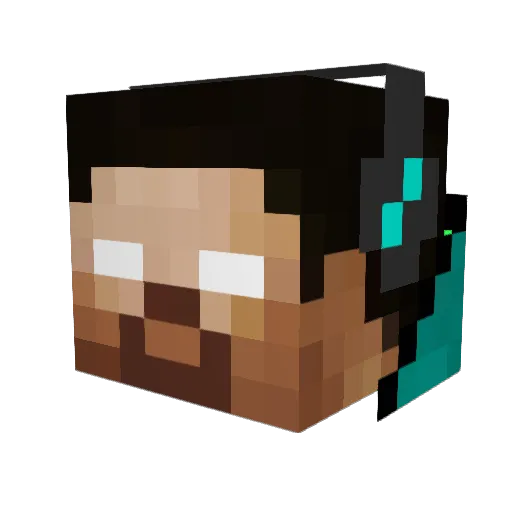 d7d70 Minecraft avatar head, 3D render