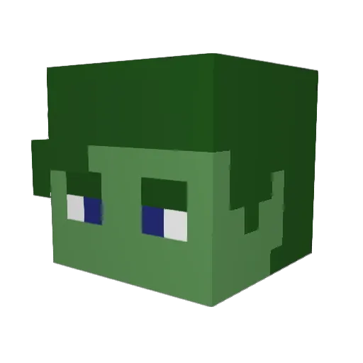 d7oomxo Minecraft avatar head, 3D render