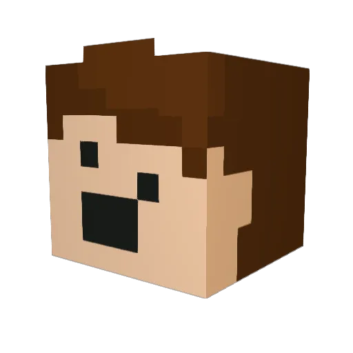 dBeltrame Minecraft avatar head, 3D render