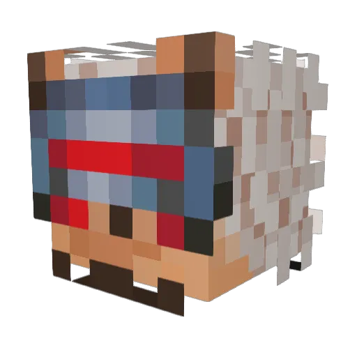 dERpRatmen Minecraft avatar head, 3D render