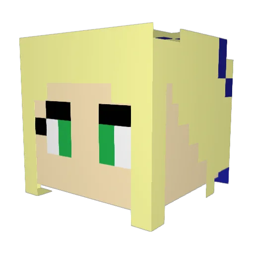 dQxQb Minecraft avatar head, 3D render