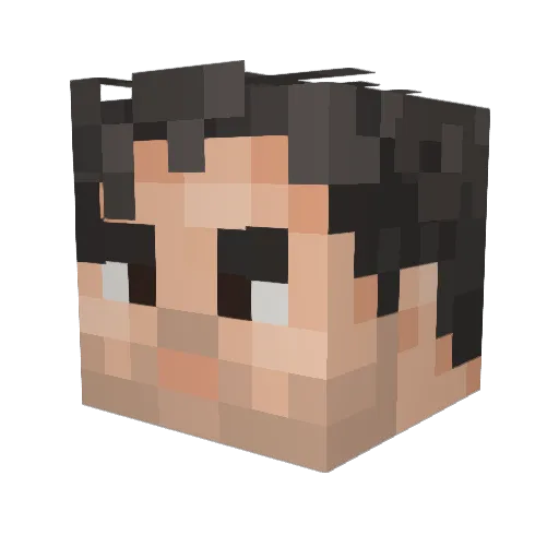 dTined Minecraft avatar head, 3D render