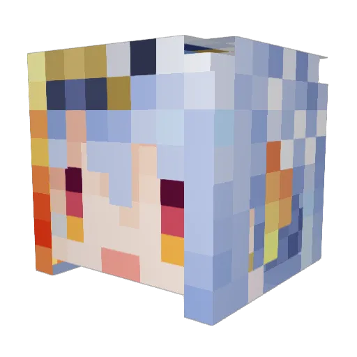 dYgFl Minecraft avatar head, 3D render