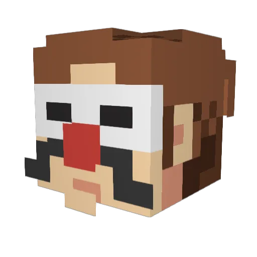 daLoustik Minecraft avatar head, 3D render