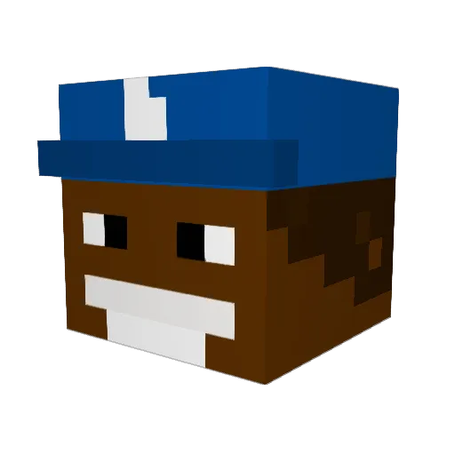 daVerse Minecraft avatar head, 3D render