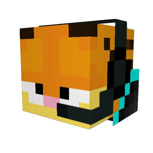 da_2a Minecraft avatar head, 3D render