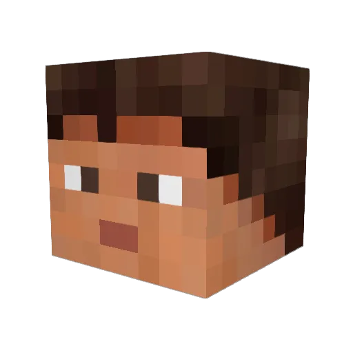 da_sh Minecraft avatar head, 3D render