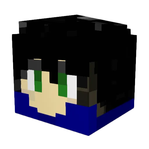 daakumataa Minecraft avatar head, 3D render