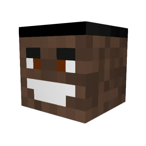 dababnono Minecraft avatar head, 3D render