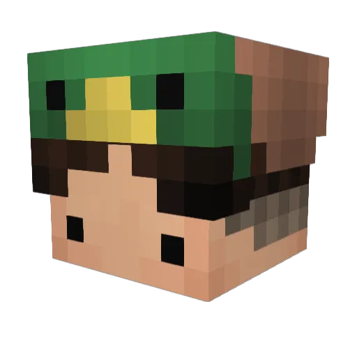 dabbeldii Minecraft avatar head, 3D render