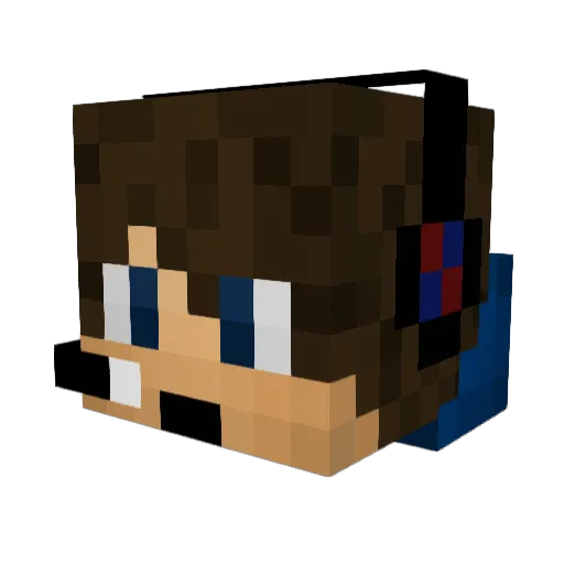dade_la Minecraft avatar head, 3D render