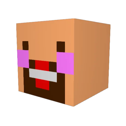 daemeori Minecraft avatar head, 3D render