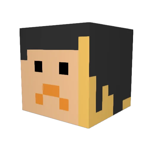 daftbank Minecraft avatar head, 3D render