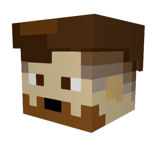 daftclock Minecraft avatar head, 3D render