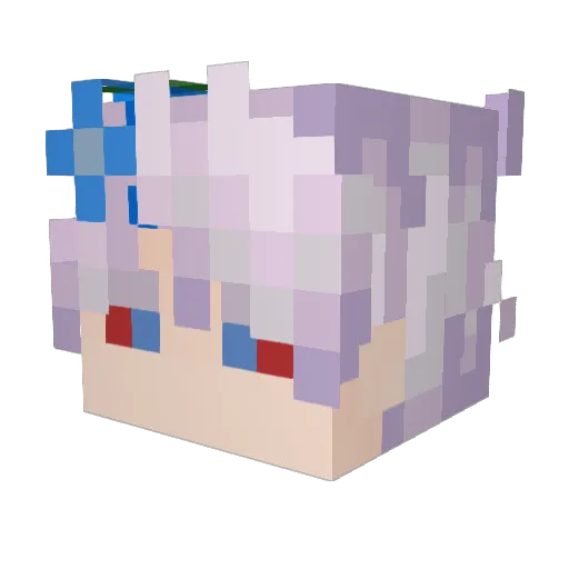 dagarred Minecraft avatar head, 3D render