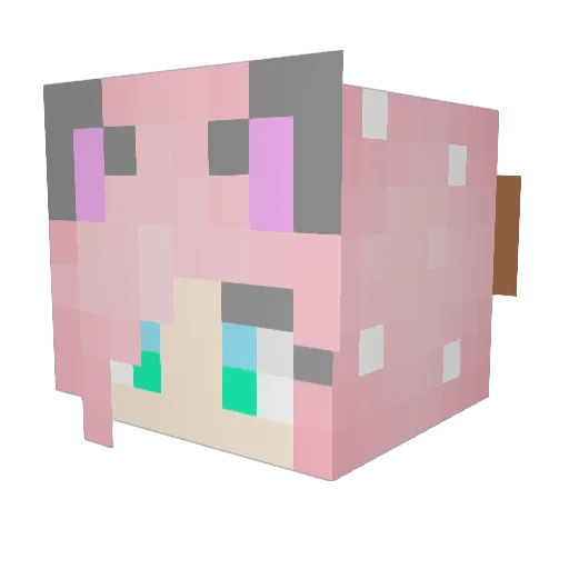 dainpink Minecraft avatar head, 3D render