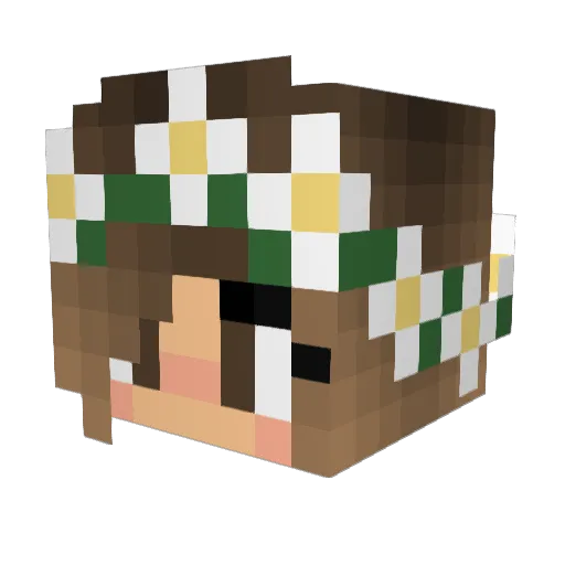 daisy_chain_ Minecraft avatar head, 3D render