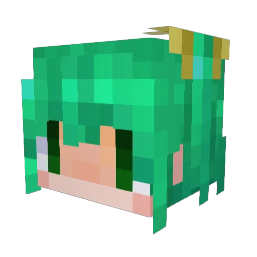 dakechan Minecraft avatar head, 3D render