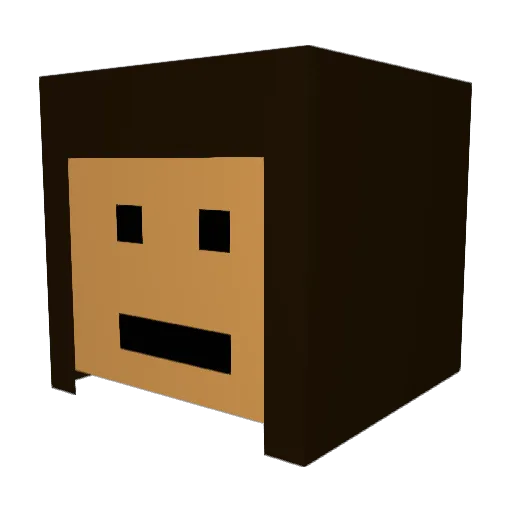 dalalal Minecraft avatar head, 3D render