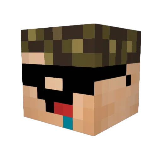 dallazin Minecraft avatar head, 3D render