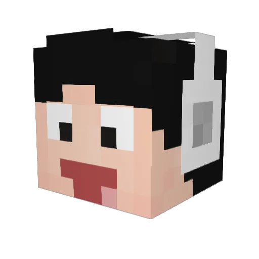 dalua1 Minecraft avatar head, 3D render
