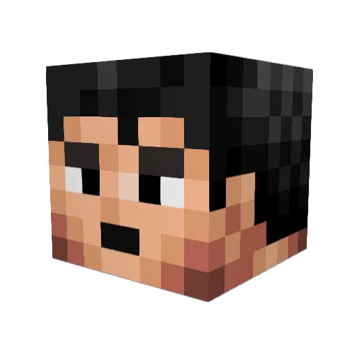 damellor Minecraft avatar head, 3D render