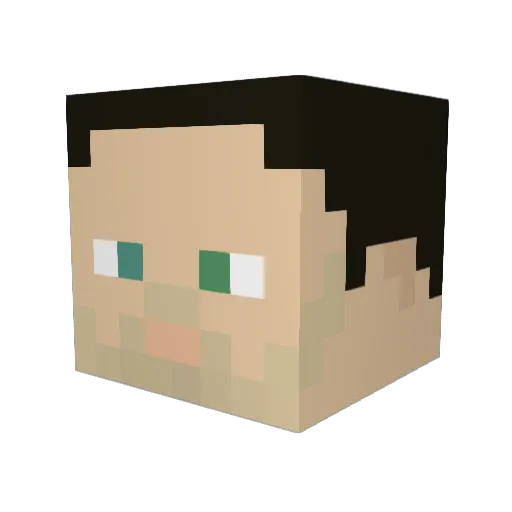 damocv Minecraft avatar head, 3D render