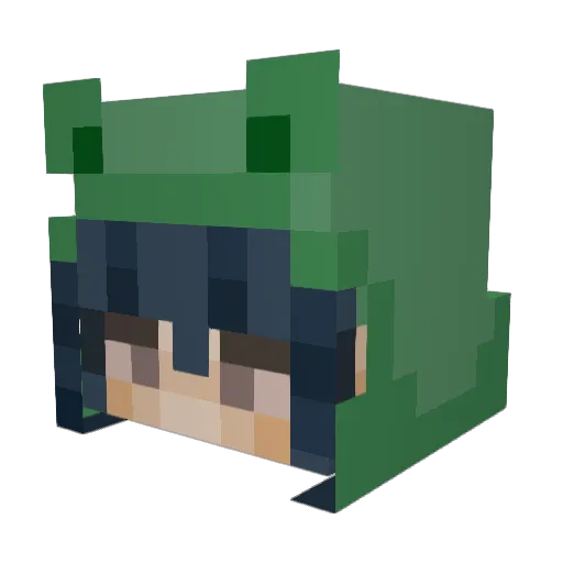 dampgoth Minecraft avatar head, 3D render