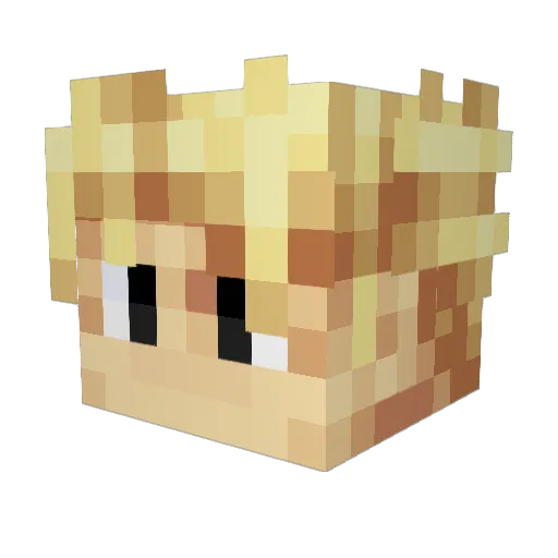 damuc Minecraft avatar head, 3D render