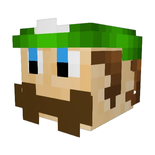 danPM Minecraft avatar head, 3D render