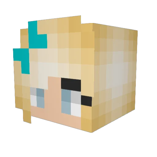 dancer545 Minecraft avatar head, 3D render