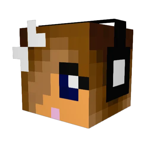 dancer55 Minecraft avatar head, 3D render