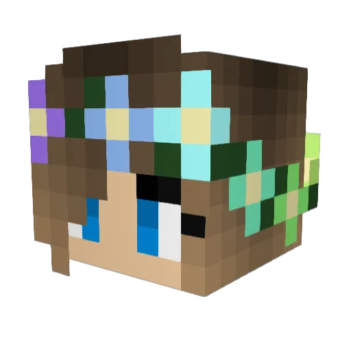 dancingcaitlin Minecraft avatar head, 3D render