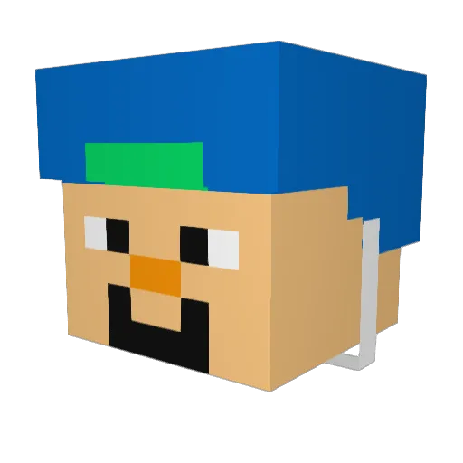 dandapanda0 Minecraft avatar head, 3D render