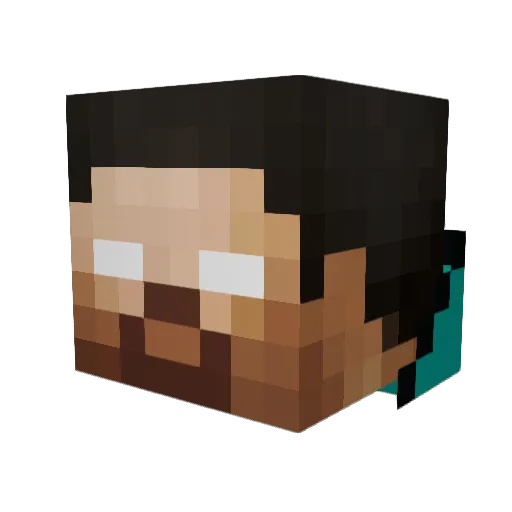 dangergun Minecraft avatar head, 3D render