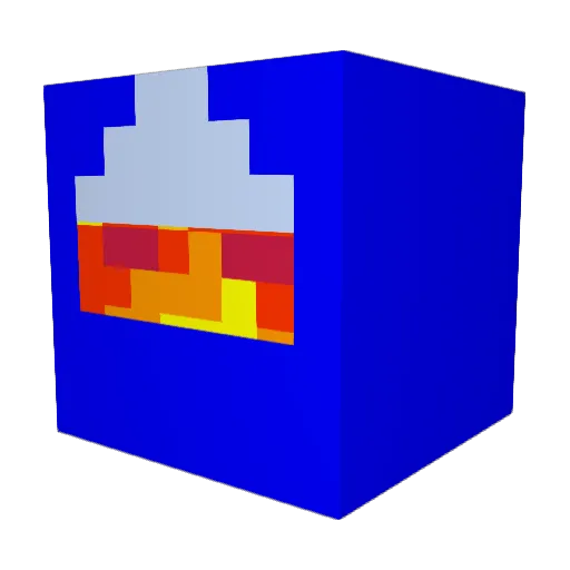dangerworld Minecraft avatar head, 3D render