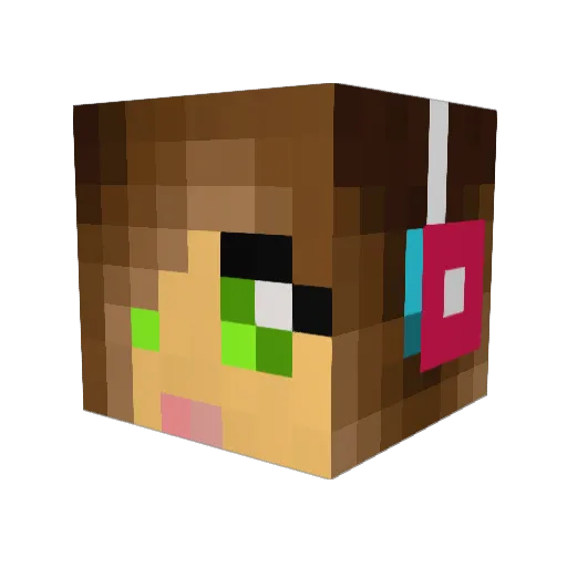 danifae Minecraft avatar head, 3D render