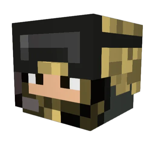 danmusashi Minecraft avatar head, 3D render