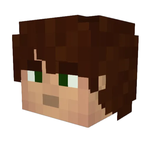 dannemannen Minecraft avatar head, 3D render