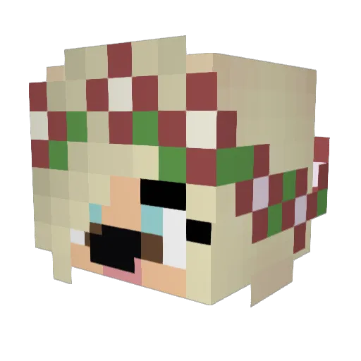 dannigirlw Minecraft avatar head, 3D render
