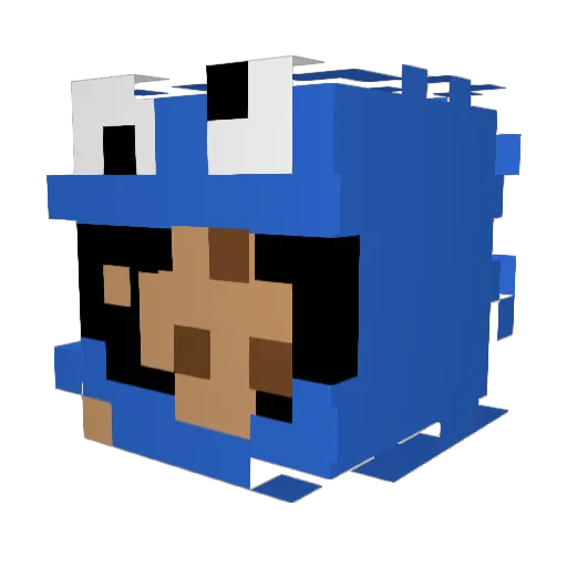 dannnimal Minecraft avatar head, 3D render