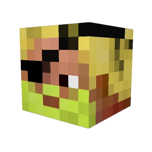 dannyburrito Minecraft avatar head, 3D render
