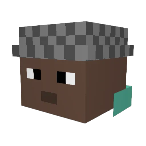 danovee Minecraft avatar head, 3D render