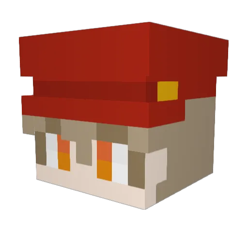 danpyB Minecraft avatar head, 3D render