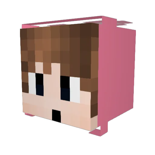 danwink Minecraft avatar head, 3D render