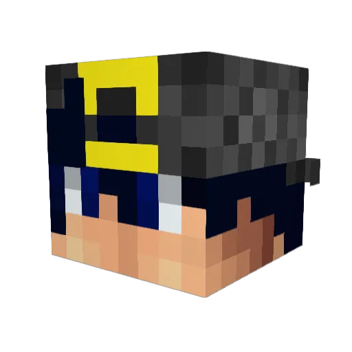 dapokemon Minecraft avatar head, 3D render