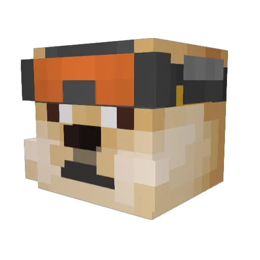 dapperdogger Minecraft avatar head, 3D render