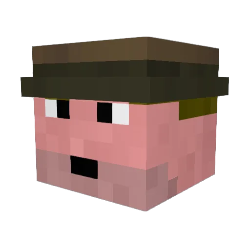 daputy Minecraft avatar head, 3D render