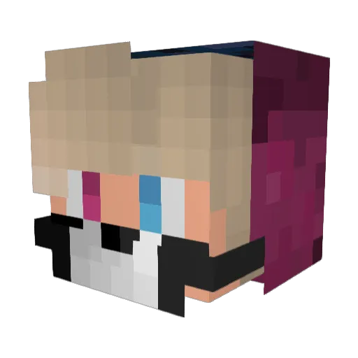 daramking Minecraft avatar head, 3D render